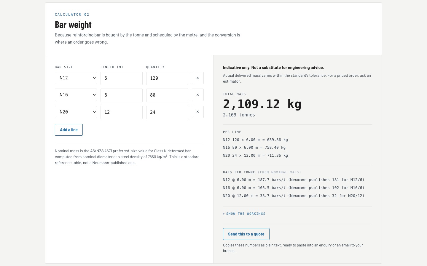 Concept render, bar weight calculator
