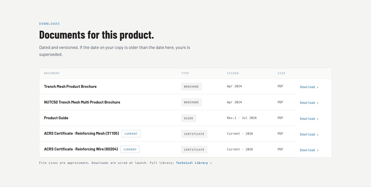 Concept render, documents on the product page